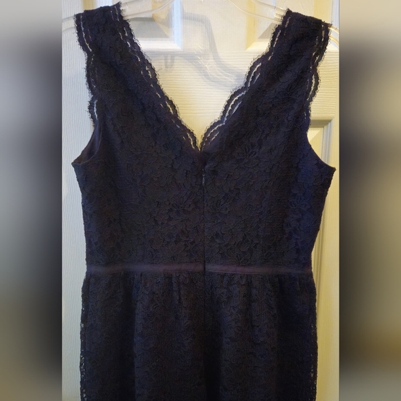 LOFT Black Lace Lined Mini Dress - Size 6P - Picture 5 of 10
